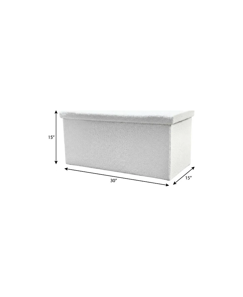 HomeRoots 30" Boucle Storage Ottoman