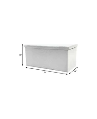 HomeRoots 30" Boucle Storage Ottoman