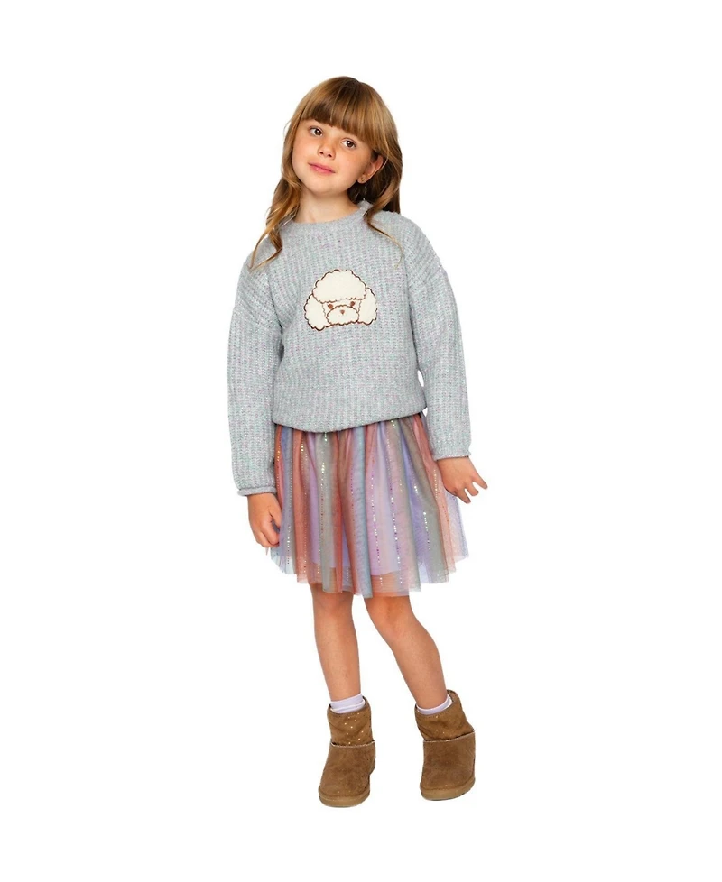 Deux par Little Girls (6-12) Poodle Sweater
