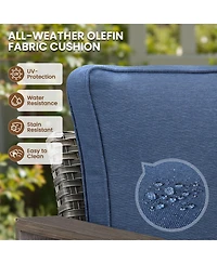Pocassy Outdoor Patio Wicker Swivel Chairs Outside Rattan Rocker Glider Chair Rocking Armchairs for Front Porch Balcony Backyard