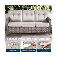 Pocassy All-weather Wicker 5 - Person Patio Conversation Sets With Fire Table