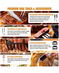 Xdovet Bbq Grill Tools Set 38pieces Stainless Steel Aluminum Case Mats