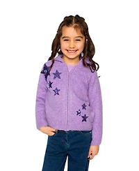 Deux par Deux Toddler Girls (2T - 5T) Hooded Knitted Cardigan