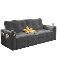 Clihome Modern 2-in-1 Convertible Sofa Bed Corduroy Sleeper with Memory Foam