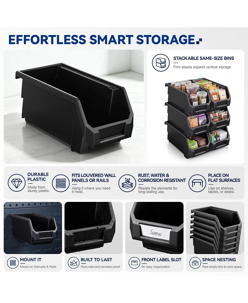 Sorbus Small Open Front Stackable Kitchen Storage Bin - Pantry and Cabinet Organizer