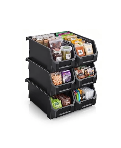 Sorbus Medium Open Front Stackable Kitchen Storage Bin - Pantry and Cabinet Organizer