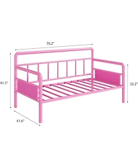 gaomon Metal Daybed Frame Twin Size, Industrial Sofa Bed with Iron Frame, Heavy Duty for Living Room, Office, or Guest Room