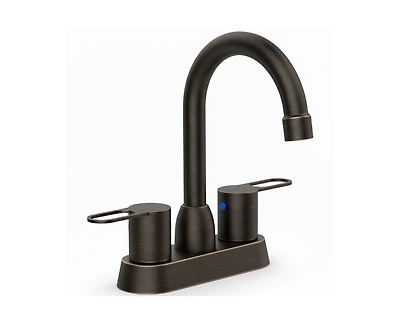 Busdays 2 Handle Oil Rubbed Bronze Centerset Bathroom Sink Faucet for 2 or 3 Hole Rv Vanity