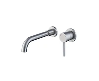 Busdays Single Handle Wall Mount Faucet Brushed Nickel 2 Hole Brass Rough in Valve Included for Bathroom Sink or Bathtub