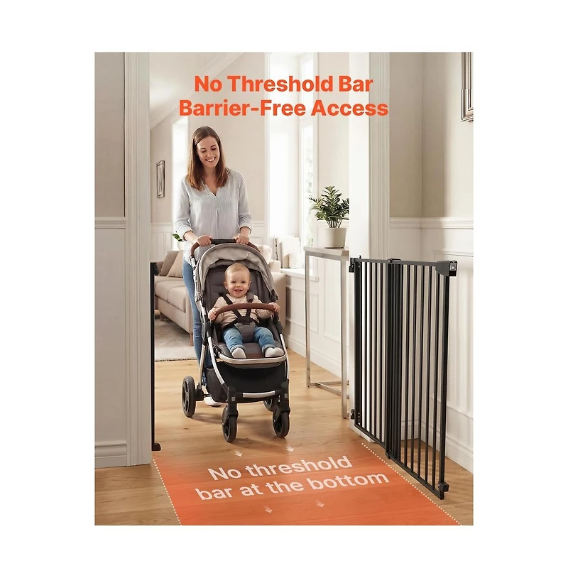 Hardware Mounted Dog Gate for Stairs 30 in High and 31 to 48 in Wide
