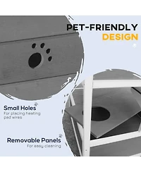 Ruie Wooden Outdoor Cat House with Asphalt Roof Escape Doors and Jump Platform