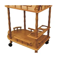 HomeRoots 24" Wood Rolling Bar Cart with Wine Storage