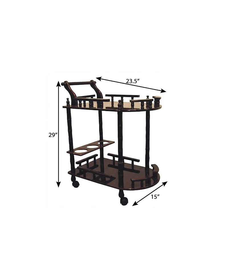 HomeRoots 24" Rolling Bar Cart