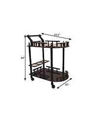 HomeRoots 24" Rolling Bar Cart