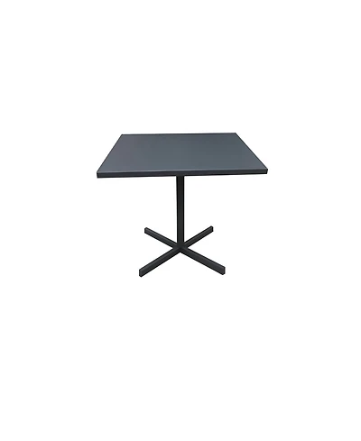 HomeRoots 32" Square Aluminum Pedestal Base Dining Table