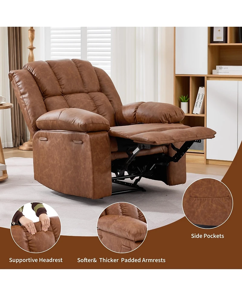 homfan Oversized Recliner Chair for Adult,150degree(s)Recliner Chairs Ergonomic Nursery Chairs, Extra Wide Manual Recliners,