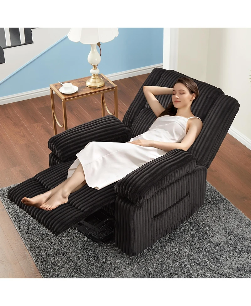 homfan Manual Recliner Chair with Pillow Top Arms, Side Pocket, 330 lb Capacity