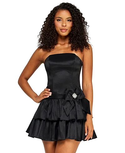 Alex & Sophia Juniors Strapless Dress
