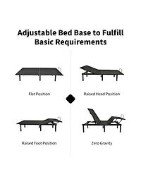 Gouun Queen Adjustable Bed Base Frame with Wireless Remote and Dual Usb Ports