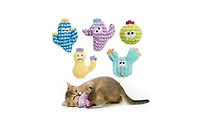 Nocciola 5 Pack Cactus Catnip Toys, 100% Organic Catnip Toys for Indoor Cats, Interactive Plush Chew Fun Without Cotton,