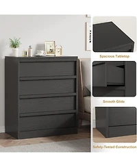 homfan 4-Drawer Dresser – 39.3" Tall Freestanding Storage Chest for Bedroom, Living Room and Hallway