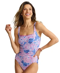 Tommy Bahama Women's Square Neck One-Piece Swimsuit