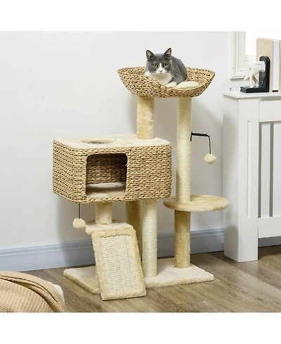 Ruie Indoor Cat Tree with Scratching Posts Condo and Cozy Perch
