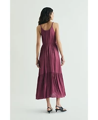 Scalpers Women's Braided Straps Maxi Scoop-Neck Dress
