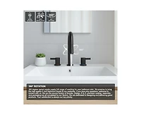 Busdays 8 Inch Widespread Lavatory Faucet 2 Handle 3 Hole with Pop Up Drain and 360 Pull Down Sprayer