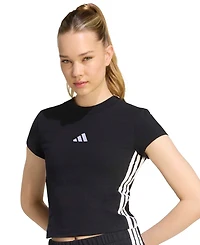 adidas Women's Essentials 3-Stripes Padded Slim Baby T-Shirt