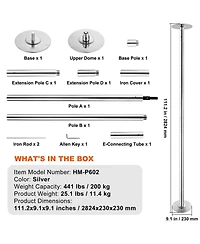 Sevorley Professional Dance Pole Kit, 45mm Spinning and Static Stainless Steel Fitness Pole, Height Adjustable