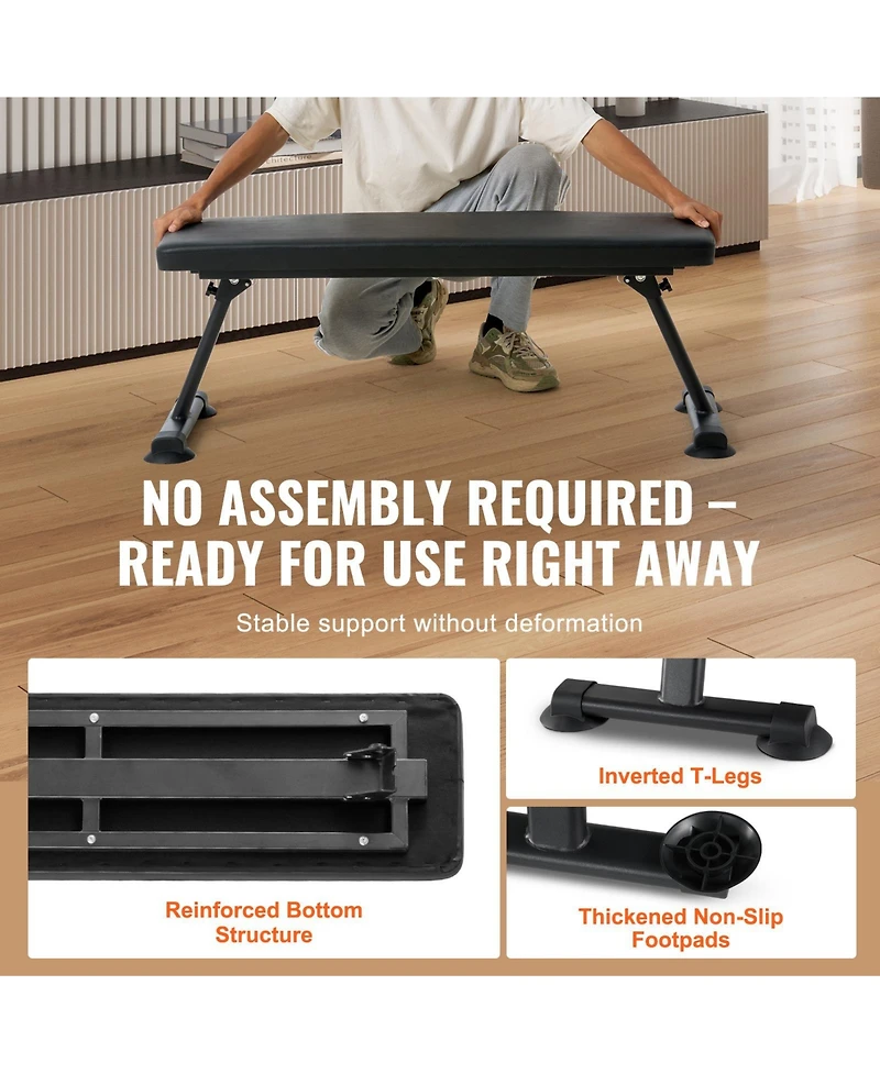 Sevorley Foldable Flat Weight Bench for Home Gym, 1000 lb Capacity
