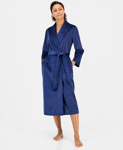 Charter Club Women's Plush Velour Long-Sleeve Robe, Macy's Exclusive