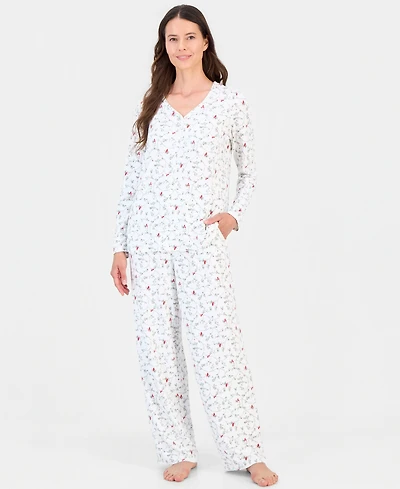 Charter Club Women's 2-Piece Printed Long-Sleeve Packaged Pajama set, Created for Macy's