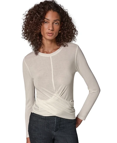 Donna Karan Weekend Women's Long-Sleeve Drape Front Top