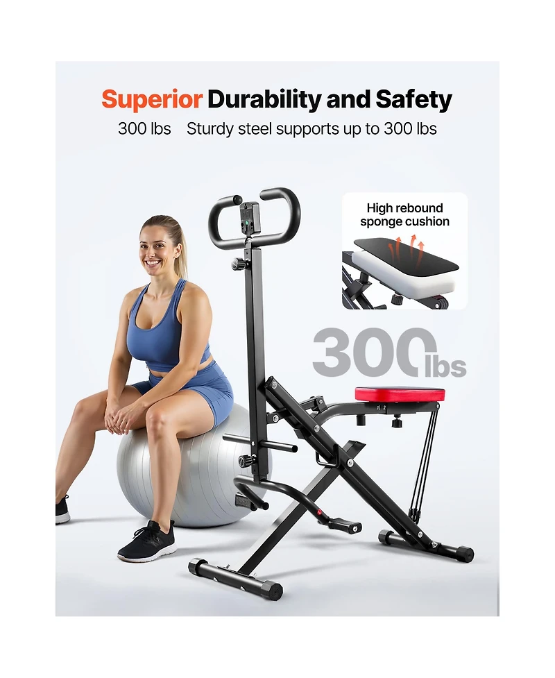 Sevorley Foldable Deep Squat Machine with 3 Resistance Bands, 300 lb Capacity