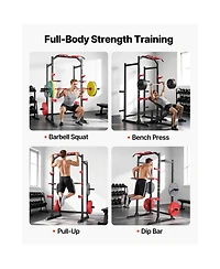 Sevorley Power Cage Rack with J-Hooks and Pull-Up Bar for Home Gym