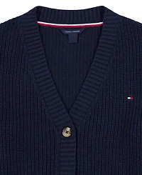 Tommy Hilfiger Girls' 7-16 Shaker Rib Cardigan Sweater