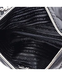 Pre-Owned Prada Small Chain Zip Shoulder Bag Quilted Tessuto