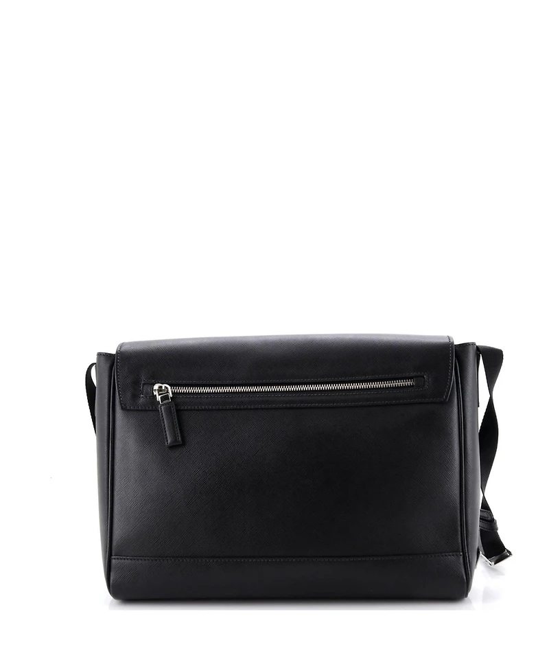 Pre-Owned Prada Large Buckle Messenger Bag Saffiano Leather