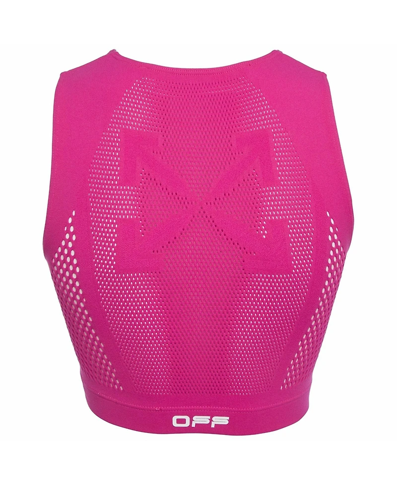 Pre-Owned Off-White Women's Logo Print Jersey Crop Top