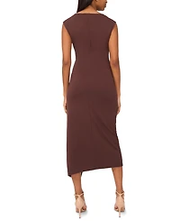 Msk Petite Short-Sleeve Ponte Midi Dress