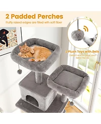 Gymax 81'' Large Cat Tree for Indoor Cats Multi-level Kitty Climbing Tower With 2 Condos