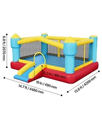 Sevorley Inflatable Bounce House with Slide, Basketball Hoop and Target Game