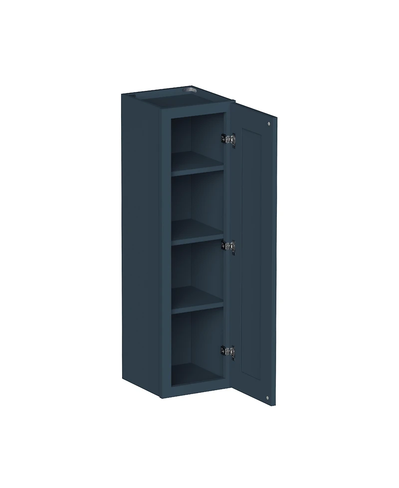 Boyel Living 12"x 42" Standard Wall Cabinet 1 Door 3 Shelves, Kitchen with Solid Wood Frame, Soft-Close Hinge