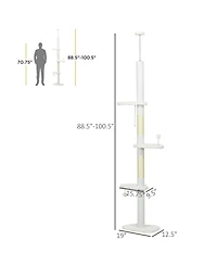 Ruie Floor to Ceiling Cat Tree with Sisal Posts and Cloud Perches