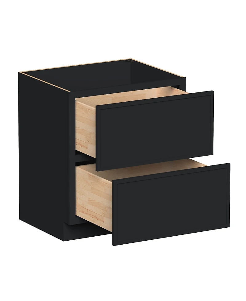 Boyel Living 30" W Double Drawers Base Cabinets, Ready to Assemble Kitchen Cabinet with Solid Wood Frame, Soft-Close Slides and Hinges