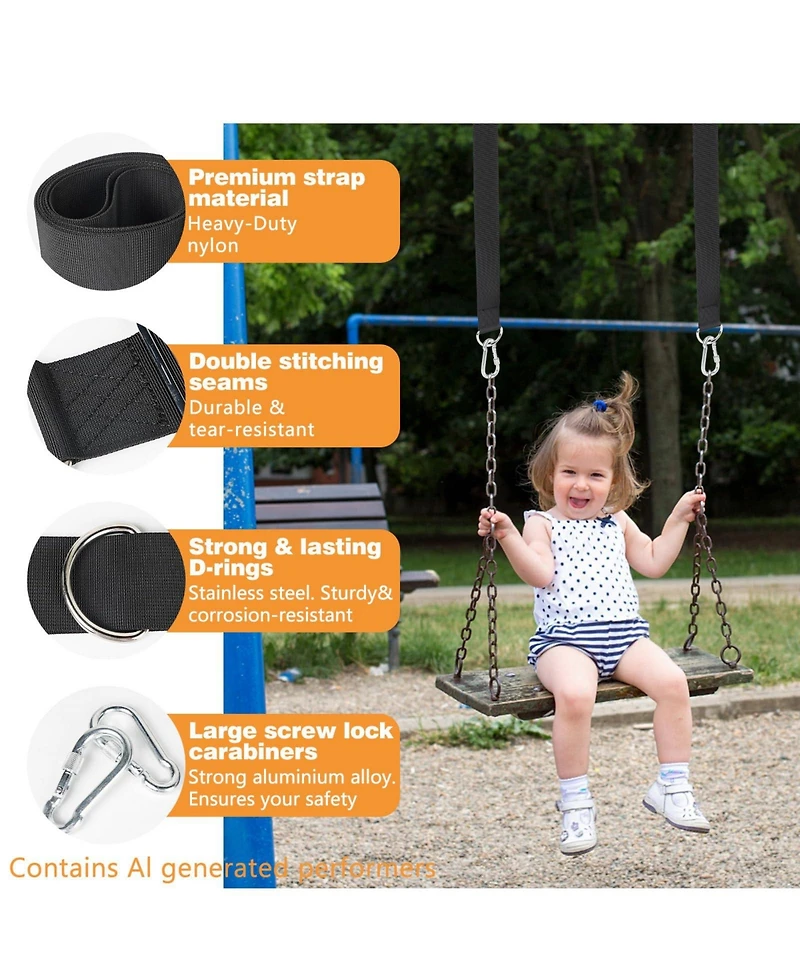 Piscifun Adjustable 2 Pack Tree Swing Straps Lbs Weight Capacity Heavy Duty Hanging Kit