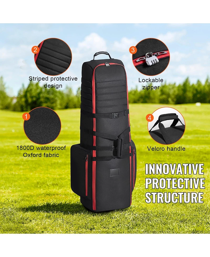 Sevorley Soft-Sided Golf Travel Bag with Wheels, 1800D Padded Club Case