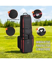 Sevorley Soft-Sided Golf Travel Bag with Wheels, 1800D Padded Club Case
